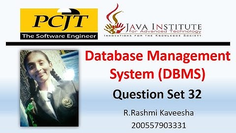 Java Institute ||Database Management System(DBMS) || Question set 32