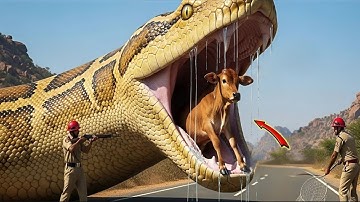 Brave Heroes US Police And Citizens Save Poor Cow From Dangerous Giant Python 🐍