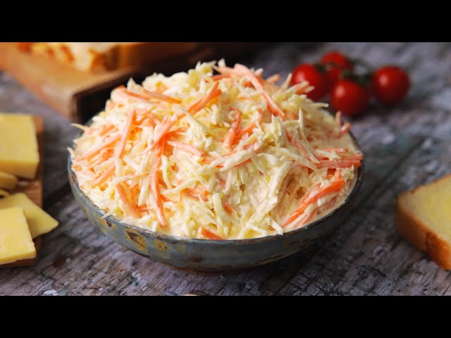 The Best Homemade Creamy Coleslaw, Ready in 5 minutes! class=