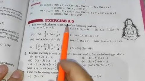 Algebraic Expressions identities Chapter -9 Ex-9.5 || Class 8th Maths