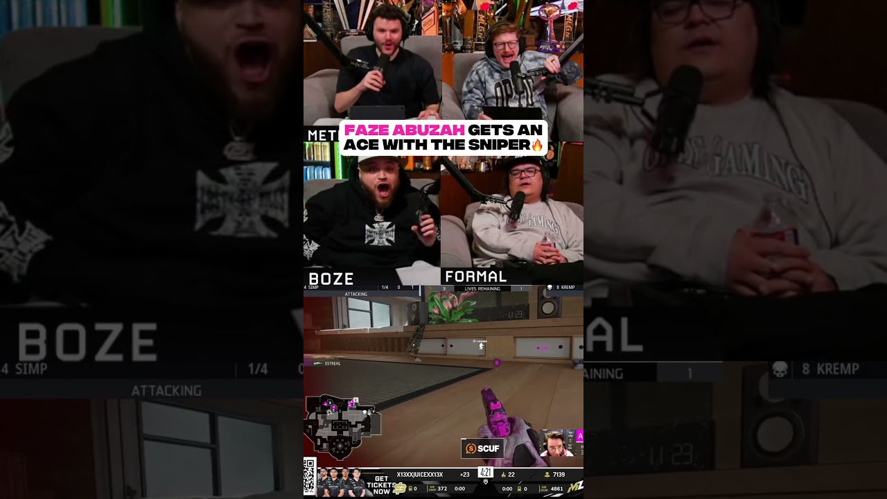 Scumps, watch party reacts to Abuzah's sniper ace 🤯