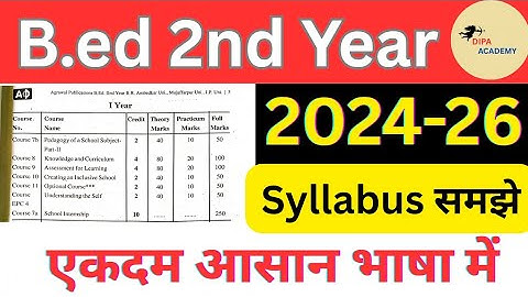 Bihar B.ED 2nd Year Syllabus 2024-26 || Complete Syllabus Explained || Paper wise detail in Hindi