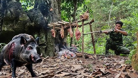 FULL VIDEO: 150 days living in the forest, trapping wild boars and giant pythons, survival skills