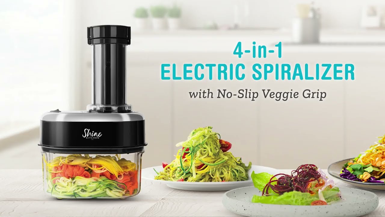 4in1, Vegetable Spiralizer, Manual Zucchini Noodle Maker With