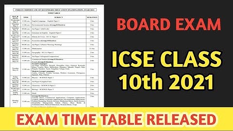 icse class 10 date sheet 2021 cisce org | ICSE/ISC Date sheet Released 2021