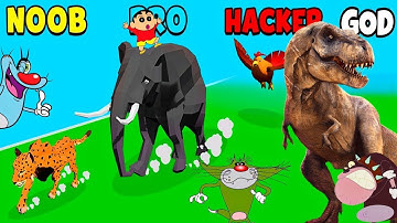 NOOB vs PRO vs HACKER vs GOD || Animal Transform || Oggy, Jack, Shinchan, Bob || DROID INDIAN GAMER