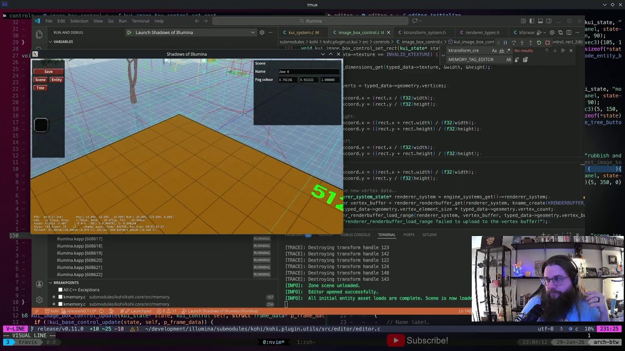 Game Dev (custom engine) Shadows of Illumina Ep. 37: Editor controls !kohi