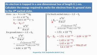Numerical problems based on particle trapped in an infinite potential well