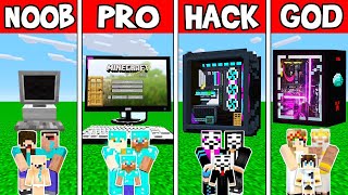 Minecraft: MACBOOK HOUSE BUILD CHALLENGE - NOOB vs PRO vs HACKER vs GOD in Minecraft