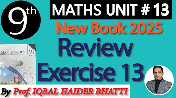 Chap # 13 | Probability  | Review Exercise complete |9th Class New Edition 2025 Math | Lec 3