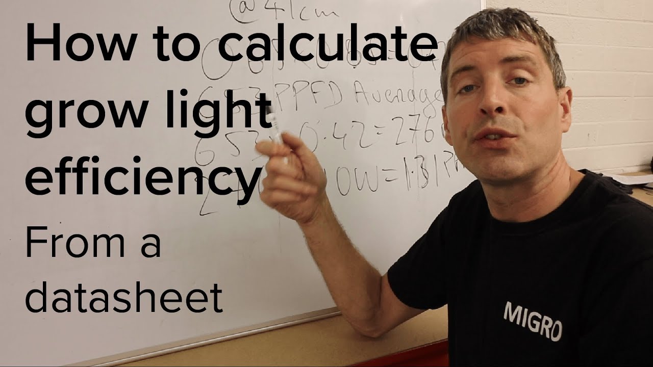 Calculate grow light efficiency from a data sheet - YouTube