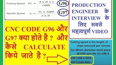 Use of G96 Constant Cutting speed  ,surface speed & G97 Constant spindle speed in cnc lathe machine!