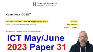 2023 June Paper 31, Cambridge 0417 ICT [IGCSE] by Nicos Paphitis 21,428 views 7 months ago 1 hour, 7 minutes