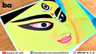 Drawing durga maa || maa durga drawing using soft pastel || @bunchOFarts screenshot 5