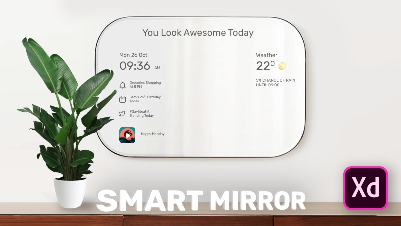 Smart Mirror App Concept design Adobe Xd 3D Transform YouTube