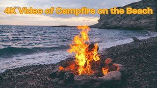 Campfire at the Beach in 4K