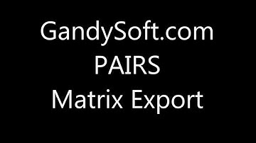 GandySoft PAIRS Matrix Export
