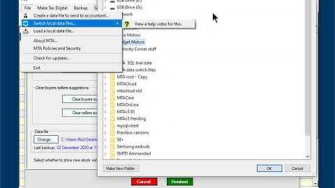 Help video for MTA data file switching