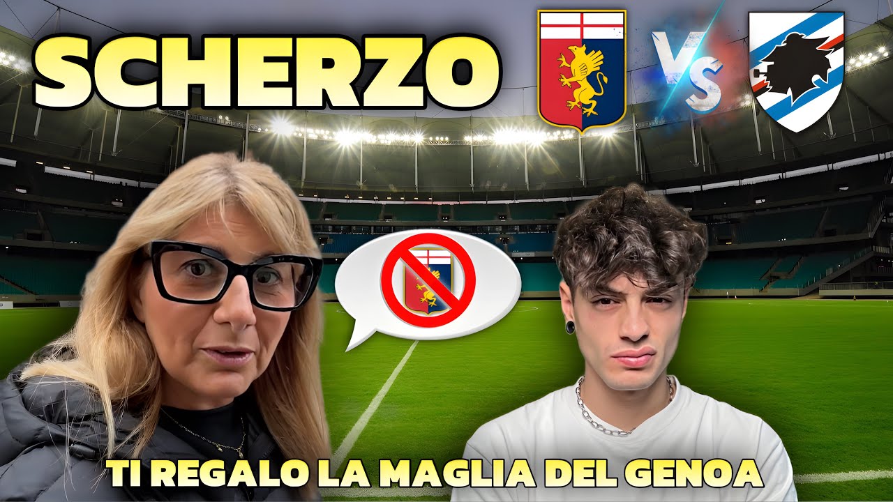 SCHERZO A MIA MAMMA ! - Le REGALO la MAGLIA del GENOA il suo incubo ...