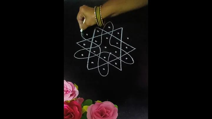 5*3 dots small Begginers Rangoli designs #easyrangoli#muggulu#kolam#viral#shortsfeed#youtube