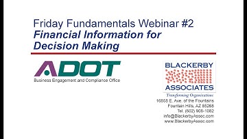 Friday Fundamentals Webinar #2 "Financial Information for Decision Making"