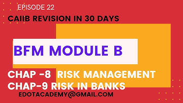 #22 CAIIB BFM Revision Module B Chap-8 Risk and Basic Risk Framework Chap 9 Risk in Banking Business