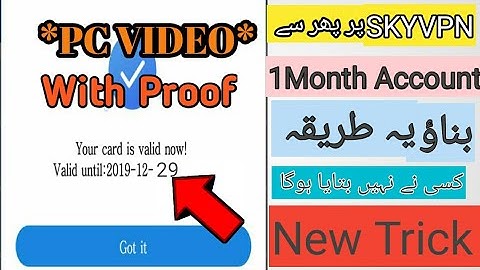 How ToMake SkyVpn 1Month Account Again With Proof | Pc Version | Zong Free Internet 2020 | FreeWorld