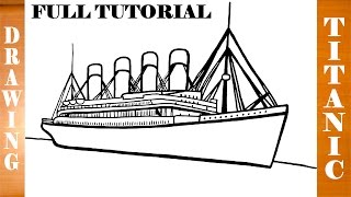 How to Draw TITANIC Ship Step by Step Easy in Pencil | DRAWING TUTORIAL-FULL