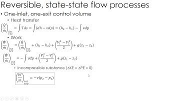 Thermodynamics Lecture 23: Reversible Steady State Processes