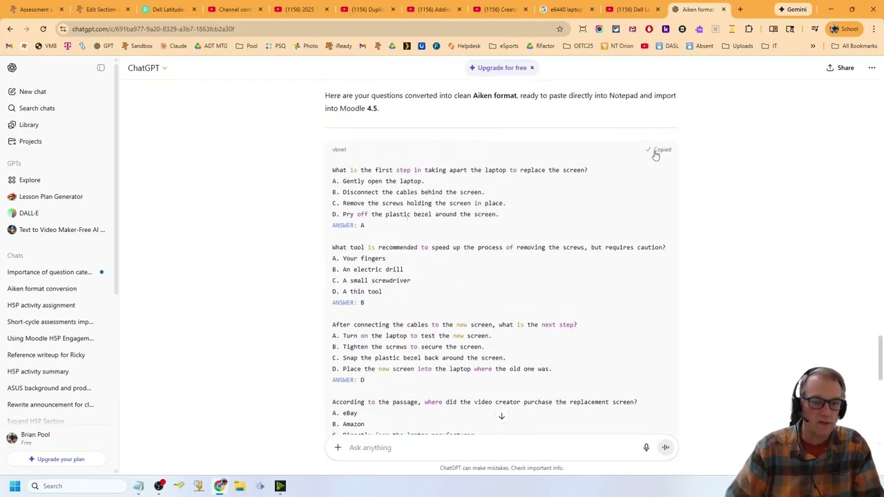 Использование ChatGPT для создания файла импорта вопросов Moodle