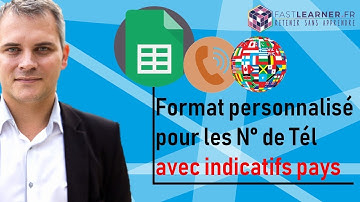 Complément format numéro téléphone avec indicatif pays google Sheets