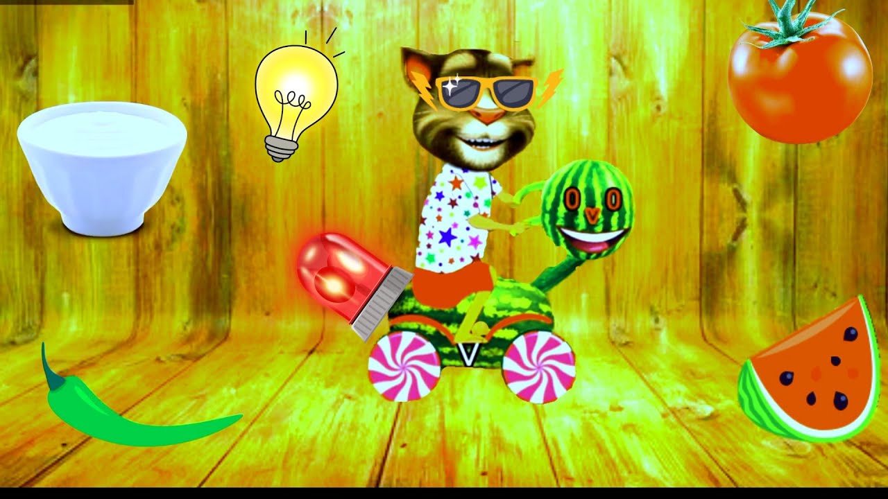 Billu watermelon gadi funny video | Talking tom Eating Tomato 🍅 Ice cream 🧁 mirchi 🌶️ Funny Video