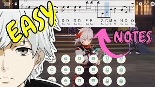 【EASY】Unravel from Tokyo Ghoul | Genshin Impact Lyre with NOTES | Tutorial