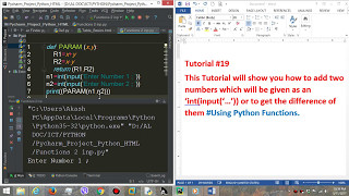 Tutorial #19 Working with Python Functions (+/-)