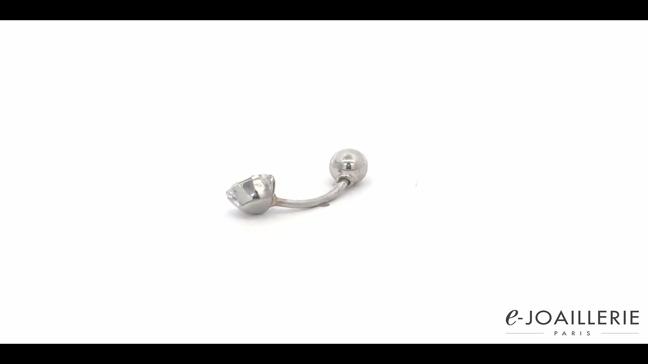 www.e-joaillerie.com - Piercing nombril or blanc 18 carat et zirconium