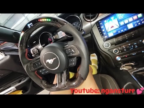 REVVING MANUAL CAR & SHOWING LED CARBON FIBER STEERING WHEEL 👀