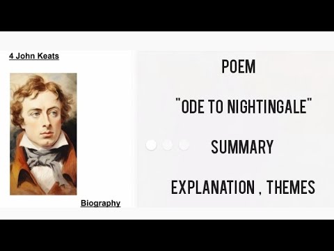 Poem Ode to Nightingale by John Keats ~ Notes ~ Summary, Themes ...