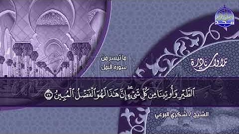 تلاوة نادرة من  سورة النمل  للقارئ الشيخ  شكري البرعي