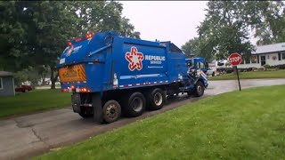 Republic Services Peterbilt 520 Heil Durapack Python on trash in a tornado warning!! (Truck #2734)