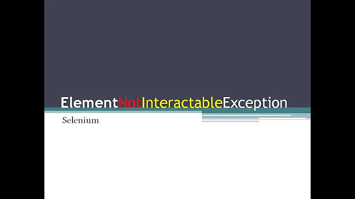 ElementNotInteractableException in Selenium