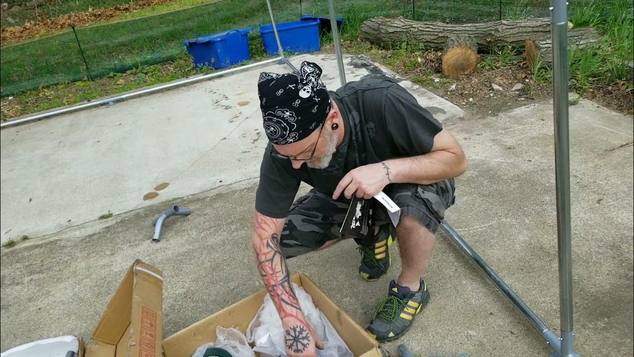 Gymax Large Walk In Chicken Coop Run 10 by 20 Part 1 YouTube