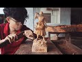 How to Carve ZORO - One Piece - wood carving timelapse