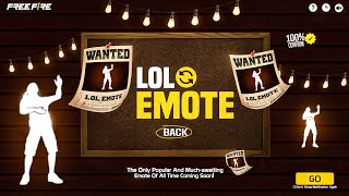 LOL EMOTE🤩RETURN CONFORM💥FREE FIRE || LOL EMOTE RETURN || OB53 UPDATE FREE FIRE || BOOM FF screenshot 1