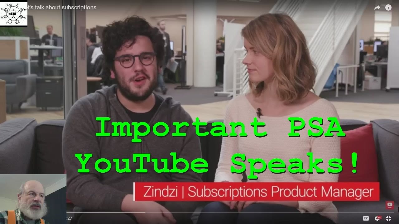 Important PSA: YouTube Speaks! - 20161224