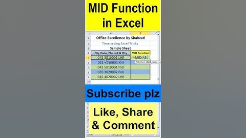 Quick Trick of Mid Function in Excel 2023 | #shorts