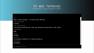 Javascript Web Terminal | Write and get answer | Personal Assistant |
