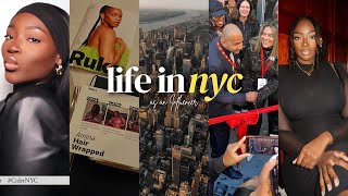 VLOG| days in my life living in new york city |brand events + dinners &amp; i&#39;m a bridesmaid!|aminacocoa