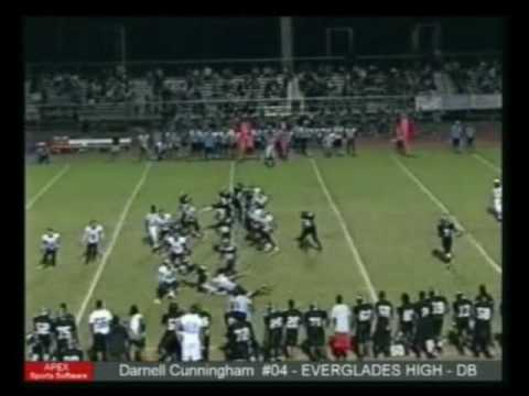 Darnell Cunningham #4 DB Everglades HS Senior Clas...