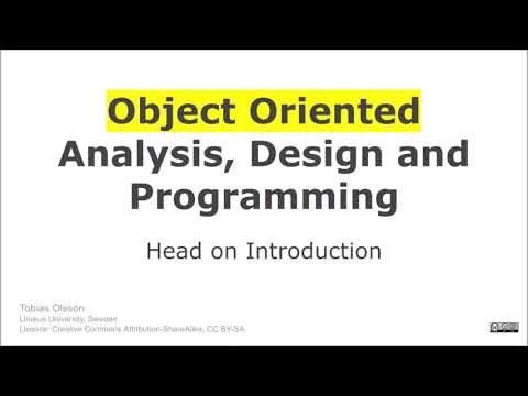 Intro to Object Oriented Analysis, Design and Programming