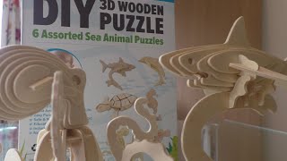 Hands craft: DIY 3D Wooden puzzle (Sea animals) part 1